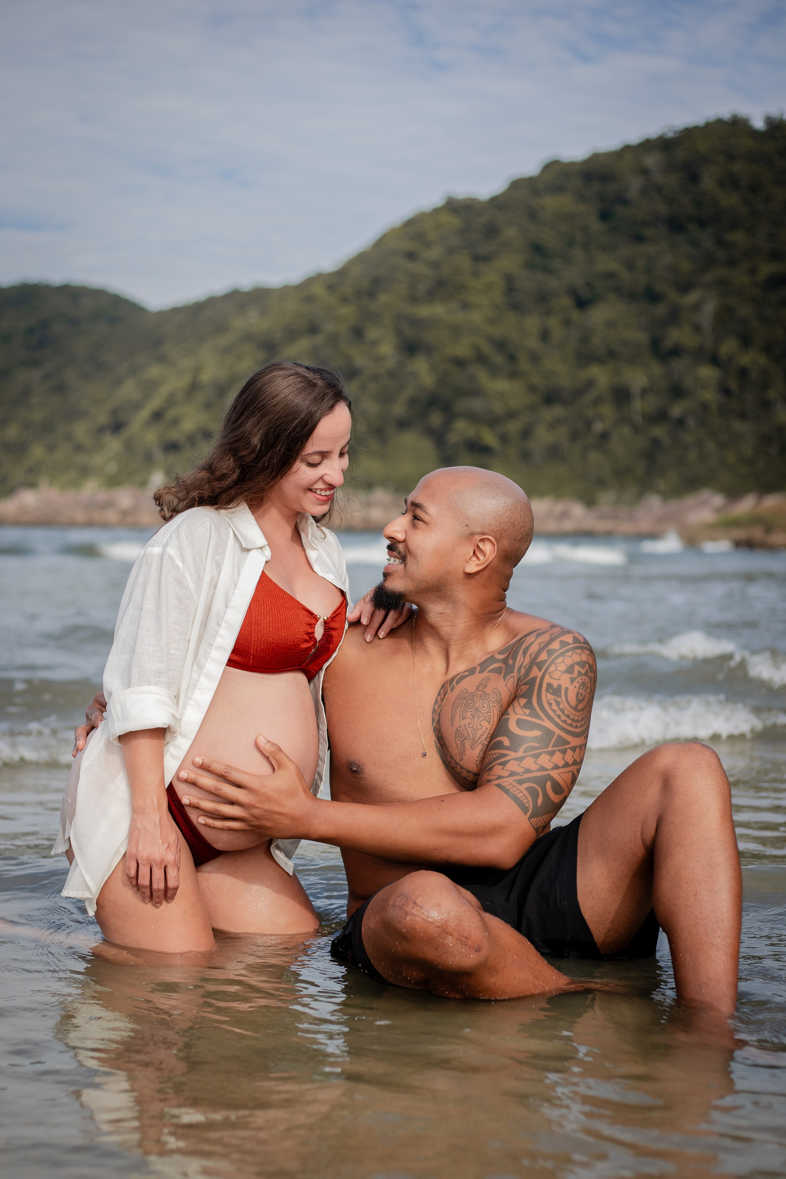 Ensaio gestante na praia