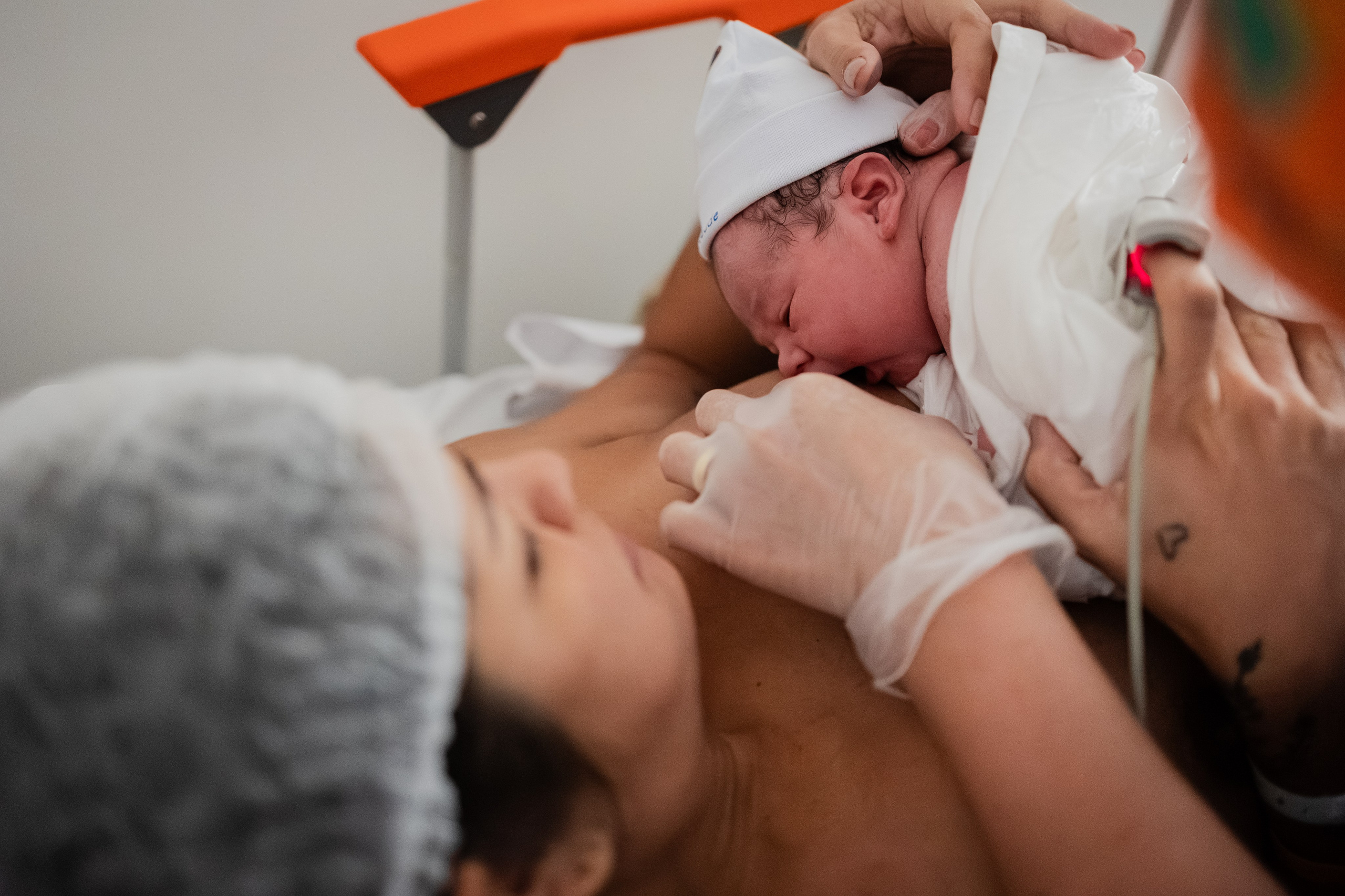 A chegada de Raoni. Fotografa de Família Jaque Mesquita