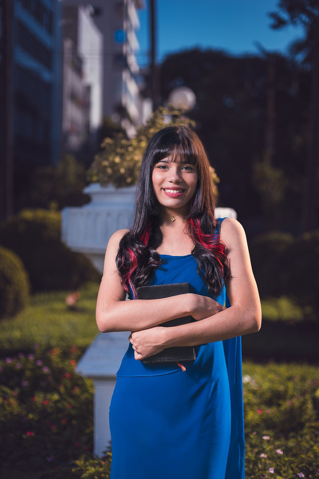 Ensaio fotográfico 15 anos debutante na praça do DMAE em Porto Alegre